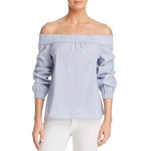 Rag & Bone Linen Off the Shoulder Long Sleeved Top